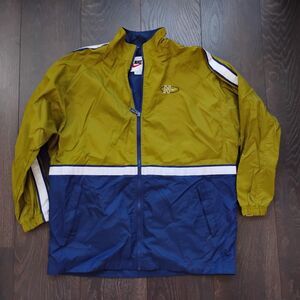 Vintage Nike Women's Medium 8-10 Track Jacket Windbreaker Green Blue